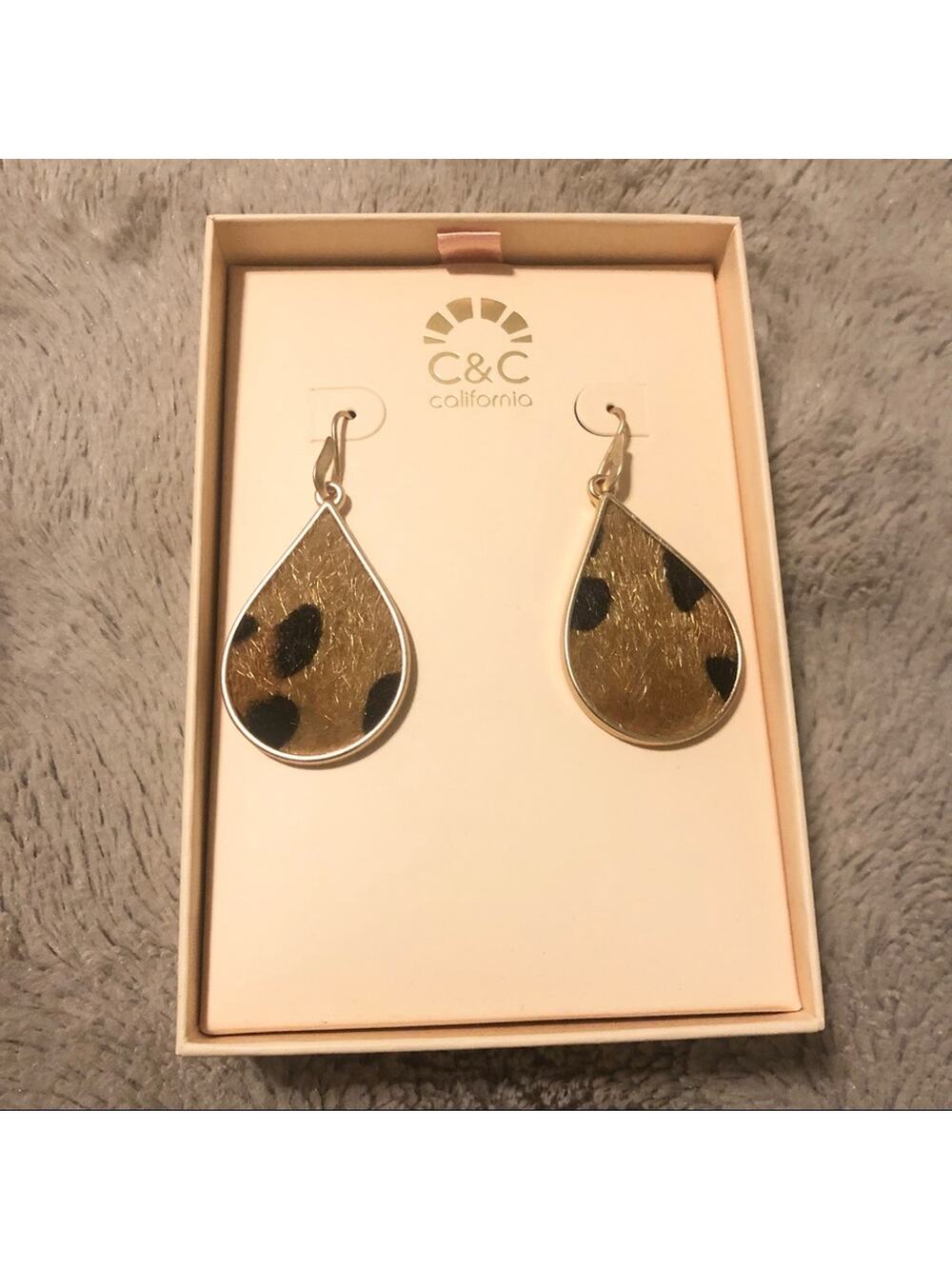 C&C California Leopard Pony Hair Earrings